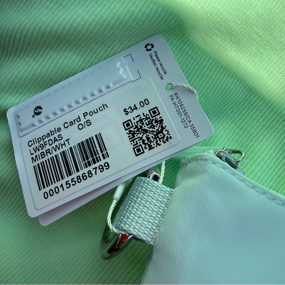 Lululemon Clippable Card Pouch MIBR/white - Picture 2 of 3